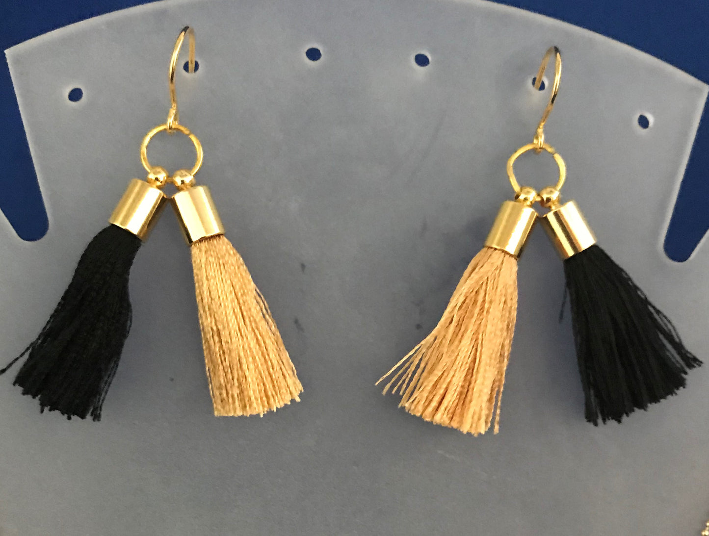 Black & Gold tassel earrings& necklace