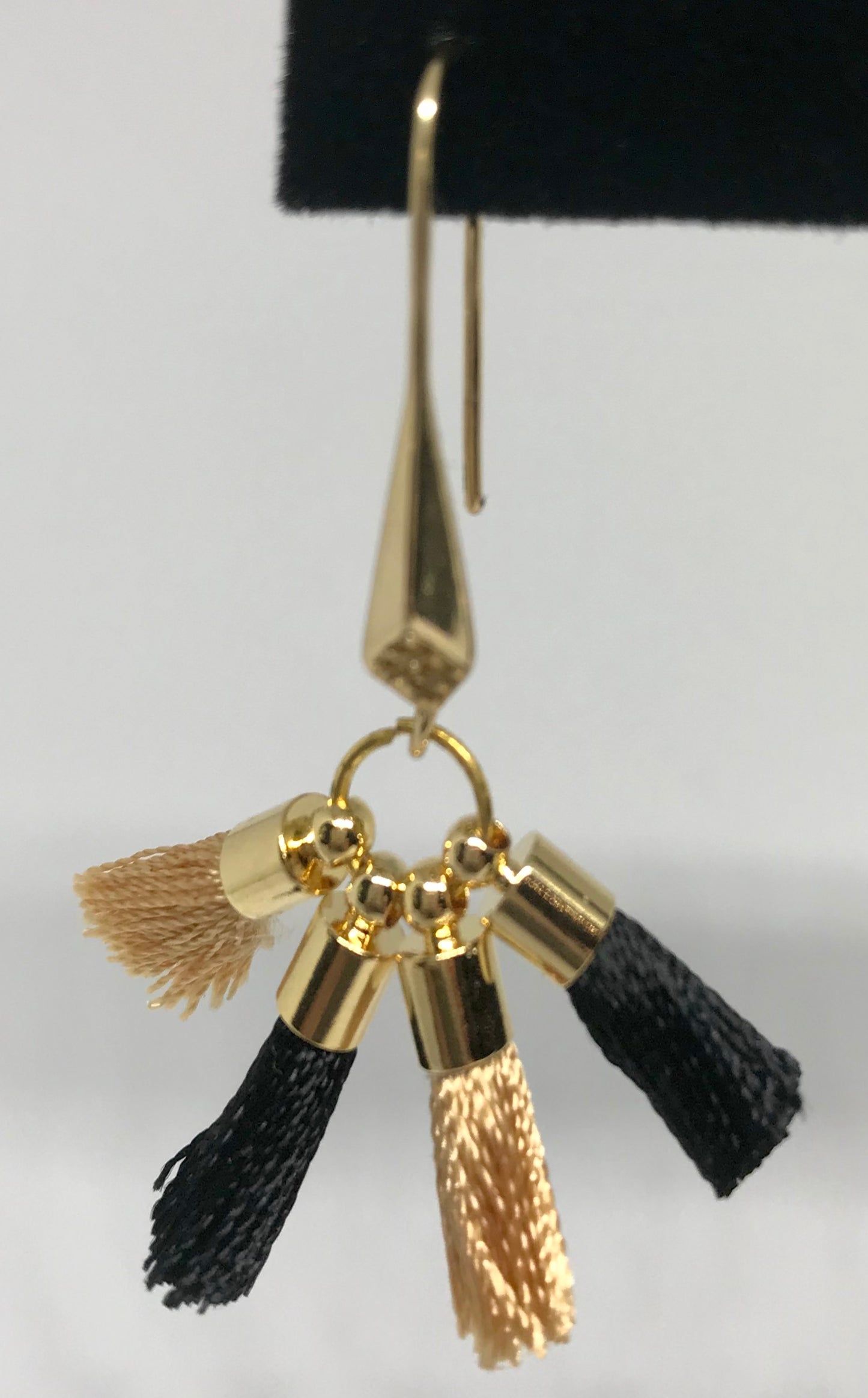 Black & Gold tassel earrings