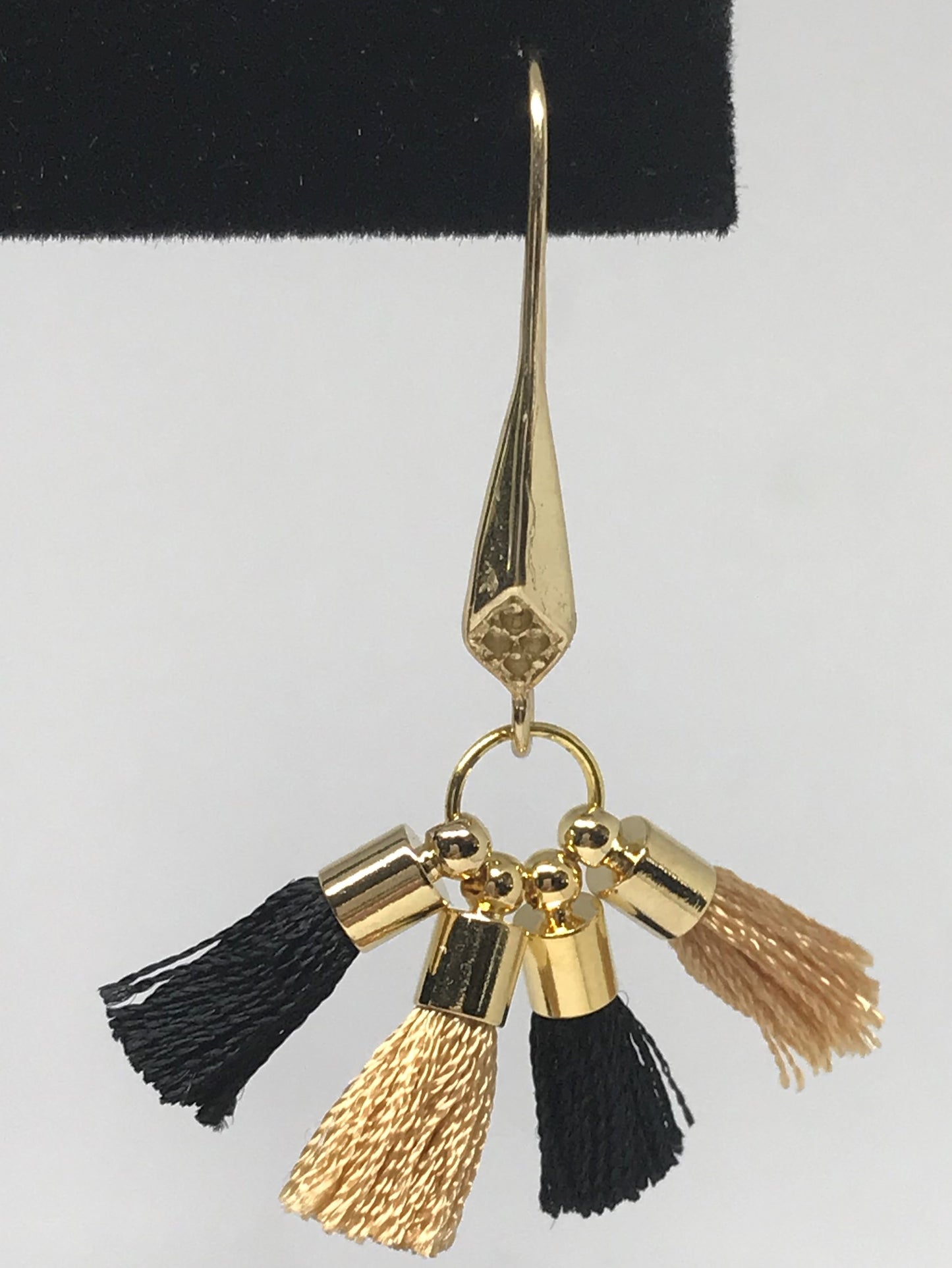 Black & Gold tassel earrings