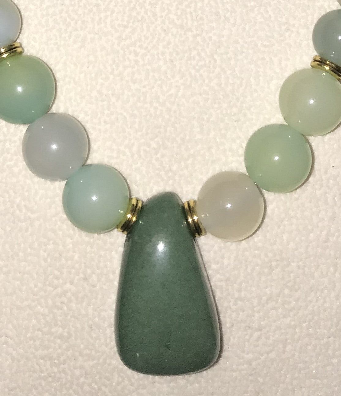 Jadeite necklace with Jade pendant with matching Jadeite earrings with gold-filled diamond cut ear wires